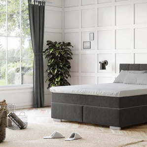 Boxspringbett COTTA Simba, schwarz, L:209cm, Polyester, Komplettbetten, Topseller wahlweise mit oder ohne Matratze und Topper bestellbar, Topseller