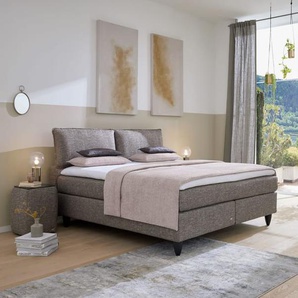 Boxspringbett Cushido, grau, 180 x 200 cm