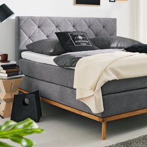 Boxspringbett Delphi, hellgrau, 180 x 200 cm
