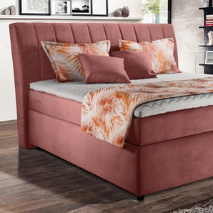 Boxspringbett Diamanti 4011, lila, 180 x 200 cm, 1 x Härtegrad 2 und 1 x Härtegrad 3