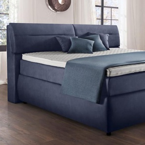 Boxspringbett Diamanti, blaugrau, 180 x 200 cm, Härtegrad 3 und 4