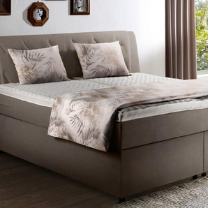 Boxspringbett Diamanti, granit, 140 x 200 cm, Härtegrad 2