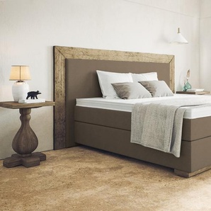 Boxspringbett Diego 180 x 220 cm Hellbraun