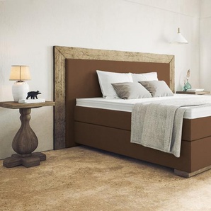 Boxspringbett Diego 200 x 220 cm Goldbraun