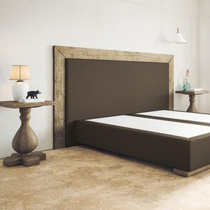 Boxspringbett Diego ohne Matratze 160 x 200 cm Hellbraun