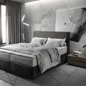 DELIFE Boxspringbett Dream-Great 180x200cm - TFK Matratze Mit Visco Topper