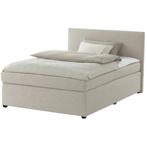 Boxspringbett mit Matratze und Topper  H3 Duke ¦ beige ¦ Maße (cm): B: 127 H: 104