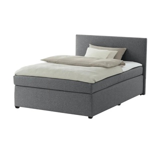 Boxspringbett mit Matratze und Topper  H3 Duke ¦ grau ¦ Maße (cm): B: 147 H: 104