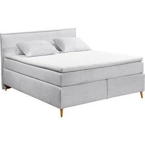 Boxspringbett ED EXCITING DESIGN Esperanza 6 BSB 180 Komplettbetten Gr. Cord Kaltschaum-Topper, Liegefläche B/L: 180 cm x 200 cm, Gewicht bis: 120 kg + 120 kg H3/H4 + H3/H4, 7-Zonen-Tonnentaschen-Federkernmatratze, grau Boxspringbetten ohne Bettkasten