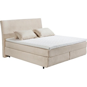 Boxspringbett ED EXCITING DESIGN Marbella 6 BSB 180 Komplettbetten Gr. Cord Kaltschaum-Topper, Liegefläche B/L: 180 cm x 200 cm, Gewicht bis: 120 kg + 120 kg H3/H4 + H3/H4, 7-Zonen-Tonnentaschen-Federkernmatratze, beige (creme) Boxspringbetten ohne