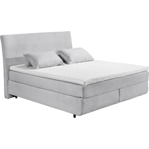 Boxspringbett ED EXCITING DESIGN Marbella 6 BSB 180 Komplettbetten Gr. Cord Kaltschaum-Topper, Liegefläche B/L: 180 cm x 200 cm, Gewicht bis: 120 kg + 120 kg H3/H4 + H3/H4, 7-Zonen-Tonnentaschen-Federkernmatratze, grau Boxspringbetten ohne Bettkasten