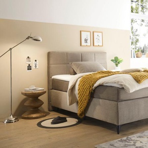 Boxspringbett ED EXCITING DESIGN Navarra 6 BSB Komplettbetten Gr. Microvelours Kaltschaum-Topper, Liegefläche B/L: 140 cm x 200 cm, Gewicht bis: 120 kg + 0 kg H2 + kein Härtegrad, 7-Zonen-Tonnentaschen-Federkernmatratze, braun Boxspringbetten ohne