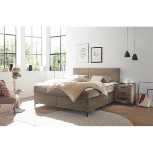 Boxspringbett ED EXCITING DESIGN Navarra 6 BSB Komplettbetten Gr. Microvelours Kaltschaum-Topper, Liegefläche B/L: 180 cm x 200 cm, Gewicht bis: 120 kg + 120 kg H2 + H2, 7-Zonen-Tonnentaschen-Federkernmatratze, braun Boxspringbetten ohne Bettkasten