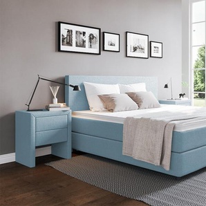 Boxspringbett Edmund 80 x 220 cm Hellblau