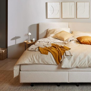 Boxspringbett Eforma, creme, 180 x 200 cm, Härtegrad 3/3