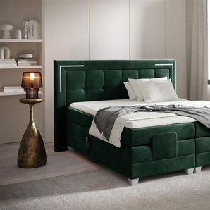Boxspringbett Elektrisch Bett DORES 120x200cm in Stoff Fresh Flaschengrün