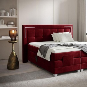 Boxspringbett Elektrisch Bett DORES 160x200cm in Stoff Fresh Rot