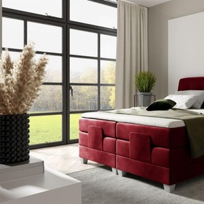 Boxspringbett Elektrisch Bett FRANCO 120x200cm in Stoff Fresh Rot