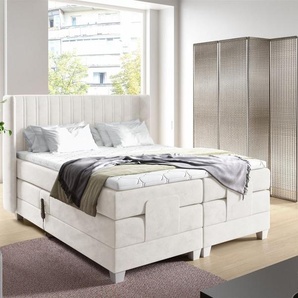 Boxspringbett Elektrisch Bett MAGNUS 120x200cm in Stoff Salvador Beige