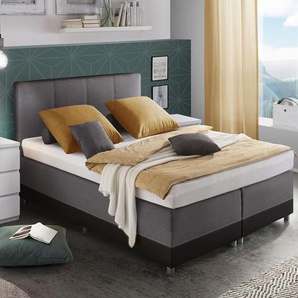 Boxspringbett Evan, anthrazit, 140x200 cm, H3 bis 120kg