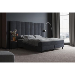 Echtes Boxspringbett Femi mit Premium Visco Topper, mit Samtstoff bezogen