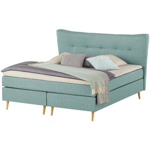 Boxspringbett  Ferill ¦ blau ¦ Maße (cm): B: 197 H: 122