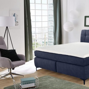 Boxspringbett Gitta 180, dunkelblau, 180 x 200 cm