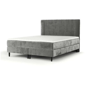 maison de rêve Boxspringbett Inklusive Topper Adena ¦ grau ¦ Maße (cm): B: 162 H: 119