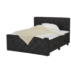 Boxspringbett - grau - Materialmix - 180 cm - 112 cm | Möbel Kraft
