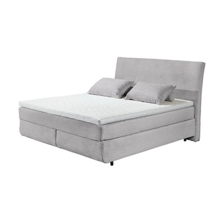 Boxspringbett - grau - Materialmix - 185 cm - 126 cm | Möbel Kraft