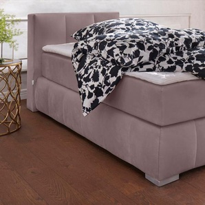 Boxspringbett GUIDO MARIA KRETSCHMER HOME&LIVING Chelles Komplettbetten Gr. Samtoptik, Liegefläche B/L: 100 cm x 200 cm Betthöhe: 54 cm, Gewicht bis: 120 kg H4, 7-Zonen-Tonnentaschen-Federkernmatratze, lila (flieder) Boxspringbetten ohne Bettkasten inkl.