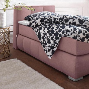 Boxspringbett GUIDO MARIA KRETSCHMER HOME&LIVING Chelles Komplettbetten Gr. Struktur fein, Liegefläche B/L: 100 cm x 200 cm Betthöhe: 54 cm, Gewicht bis: 80 kg H2, 7-Zonen-Tonnentaschen-Federkernmatratze, rosa (rosé) Boxspringbetten ohne Bettkasten inkl.