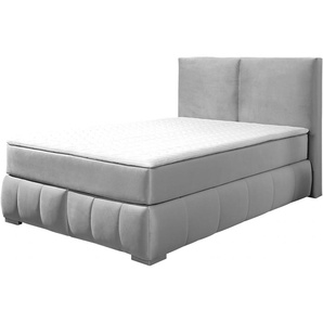Boxspringbett GUIDO MARIA KRETSCHMER HOME&LIVING Wehma Komplettbetten Gr. Samtstoff, Liegefläche B/L: 140 cm x 220 cm Betthöhe: 54 cm, Gewicht bis: 120 kg H4, 7-Zonen-Tonnentaschen-Federkernmatratze, silberfarben (silber) Boxspringbetten ohne Bettkasten