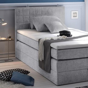 Boxspringbett Hawaii 2, light grey, 120 x 200 cm
