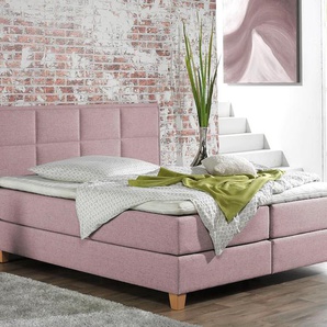 Boxspringbett HOME AFFAIRE Casey Komplettbetten Gr. Struktur fein, Liegefläche B/L: 160 cm x 200 cm Betthöhe: 50 cm, H2, Bonnell-Federkernmatratze, rosa Boxspringbetten ohne Bettkasten Komplettbetten in 5 Breiten, 3 Ausführungen, 2 Härtegraden, Steppung,
