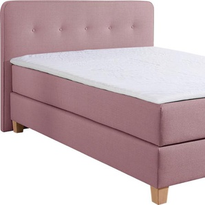 Boxspringbett HOME AFFAIRE Fargo Komplettbetten Gr. Struktur fein, Liegefläche B/L: 140 cm x 220 cm Betthöhe: 50 cm, H3, Bonnell-Federkernmatratze, lila (flieder) Boxspringbetten ohne Bettkasten in Überlänge 220 cm, mit Topper, 3 Ausführungen, 4, Breiten