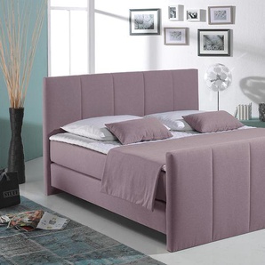 Boxspringbett HOME AFFAIRE Portland Komplettbetten Gr. Strukturstoff, Liegefläche B/L: 140 cm x 200 cm Betthöhe: 50 cm, Gewicht bis: 80 kg H2, Bonnell-Federkernmatratze, lila (flieder) Boxspringbetten ohne Bettkasten Komplettbetten in 3 Breiten,
