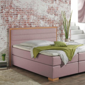 Boxspringbett HOME AFFAIRE Treviso Komplettbetten Gr. Struktur, Liegefläche B/L: 100 cm x 200 cm Betthöhe: 56 cm, Gewicht bis: 100 kg H3, 7-Zonen-Tonnentaschen-Federkernmatratze, rosa (rosé) Boxspringbetten ohne Bettkasten Komplettbetten in 5 Breiten, 3