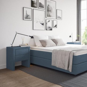 Boxspringbett Hugo ohne Kopfteil 80 x 210 cm Blau