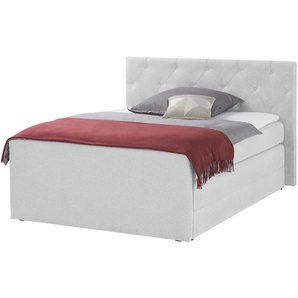 Boxspringbett  Huntingdonshire ¦ grau ¦ Maße (cm): B: 150 H: 120 T: 220