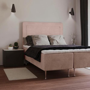 Boxspringbett INOSIGN Hacer Komplettbetten Gr. Samtoptik, Liegefläche B/L: 120 cm x 200 cm, H2/H3, lila (lilac) Boxspringbetten ohne Bettkasten Topper, H2 oder H3 und in Breiten 70,80,90,120,140,160,180 wählbar