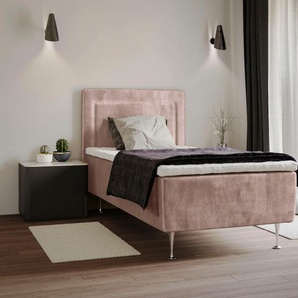 Boxspringbett INOSIGN Hacer Komplettbetten Gr. Samtoptik, Liegefläche B/L: 90 cm x 200 cm, H2, lila (lilac) Boxspringbetten ohne Bettkasten Topper, H2 oder H3 und in Breiten 70,80,90,120,140,160,180 wählbar