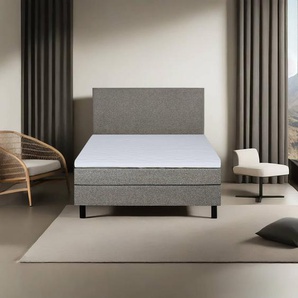Boxbett Joiselle 180 x 200cm Webstoff Grau/Grau Birke