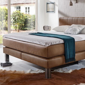 Boxspringbett Kastilia, braun, 90x200 cm, H4 bis 150kg