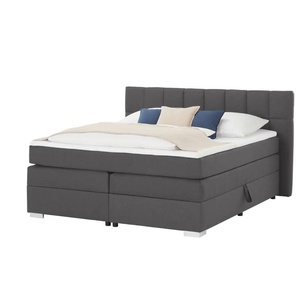 Boxspringbett  Kex 2.0 ¦ grau ¦ Maße (cm): B: 202 H: 111