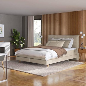 Boxspringbett Klassisch 160 x 200cm Microfaser Orela Beige H2