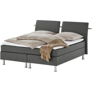 Boxspringbett  Krom ¦ grau ¦ Maße (cm): B: 212 H: 122