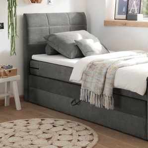 Boxspringbett Kuba 3, Uran 09 stone, 120 x 200 cm