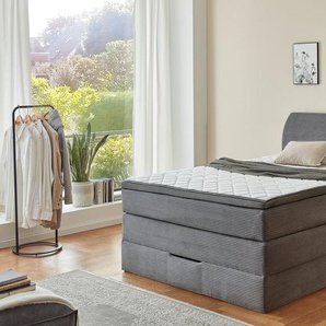 Boxspringbett Kurt, grau, 140 x 200 cm