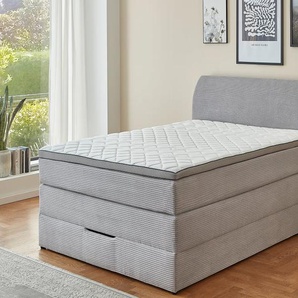 Boxspringbett Kurt, silber, 120 x 200 cm